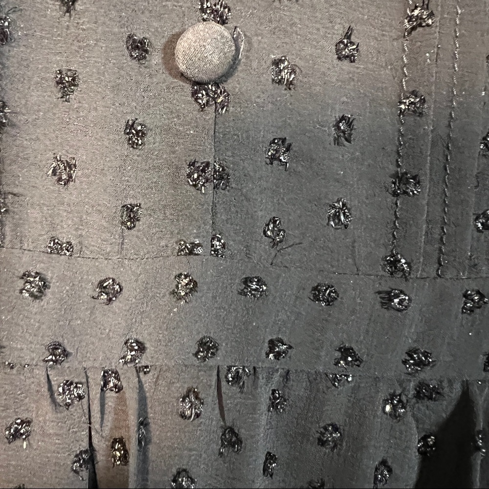 MODCLOTH Sparkling Black Fit & Flare Dress. Bodice has pleats, chocker, Size L - Picture 11 of 12